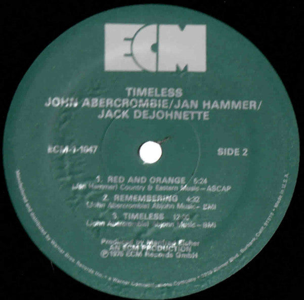 John Abercrombie / Jan Hammer / Jack DeJohnette : Timeless (LP, Album)