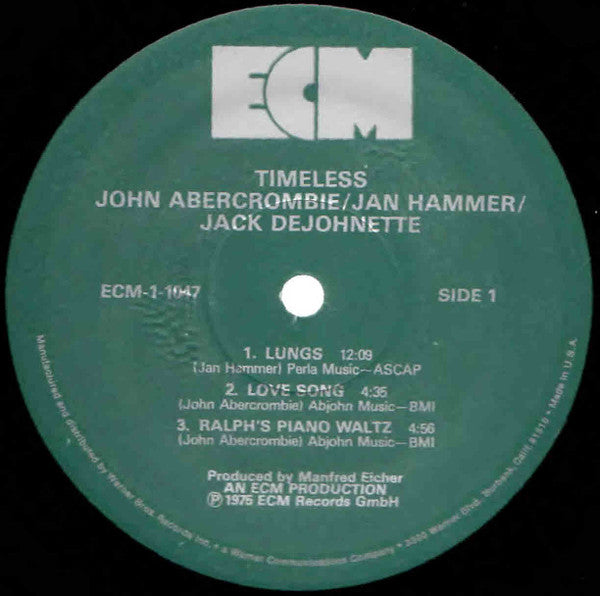 John Abercrombie / Jan Hammer / Jack DeJohnette : Timeless (LP, Album)
