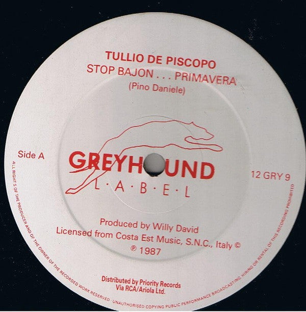 Tullio De Piscopo : Stop Bajon...Primavera (Club Mix) (12")