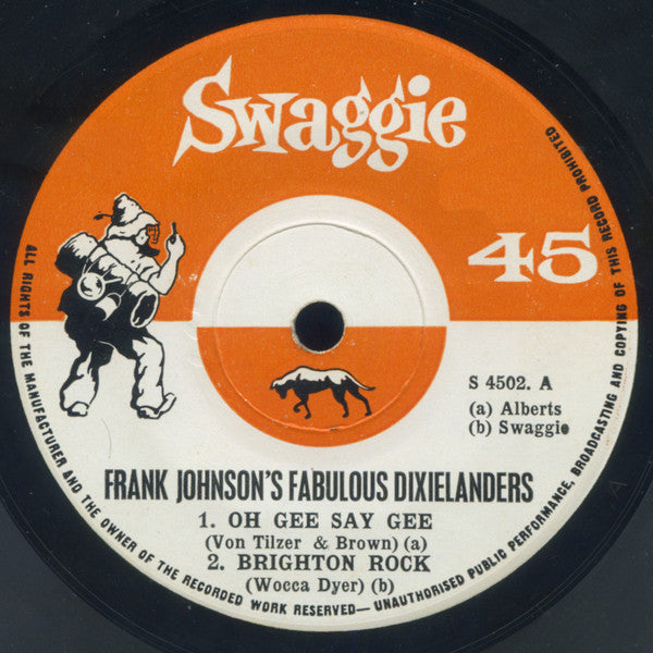 Frank Johnson's Fabulous Dixielanders : Frank Johnson's Fabulous Dixielanders (7", EP, Mono)
