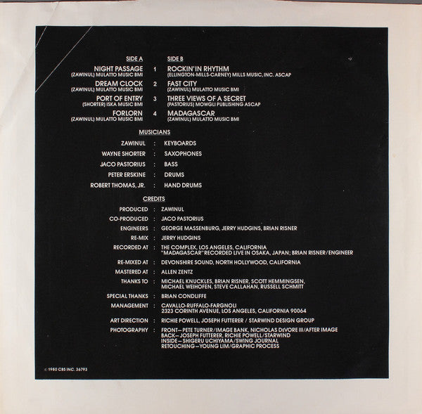 Weather Report : Night Passage (LP, Album)