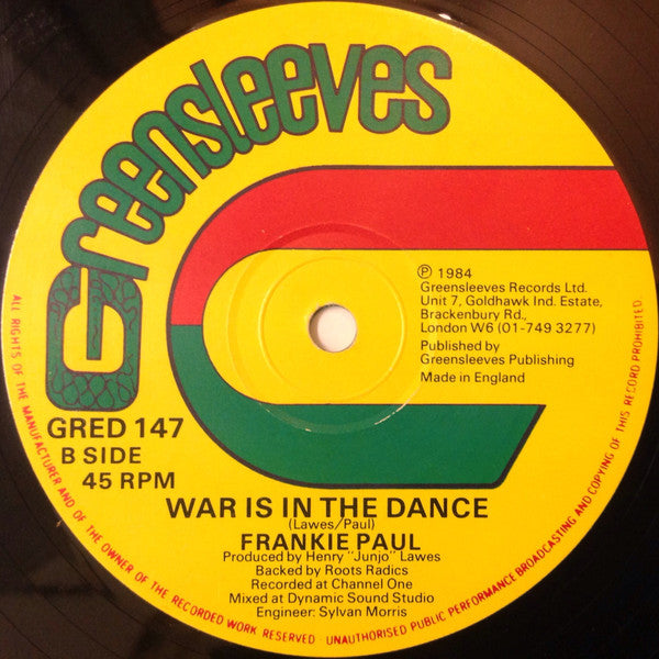 Frankie Paul : Pass The Tu-Sheng-Peng / War Is In The Dance (12")