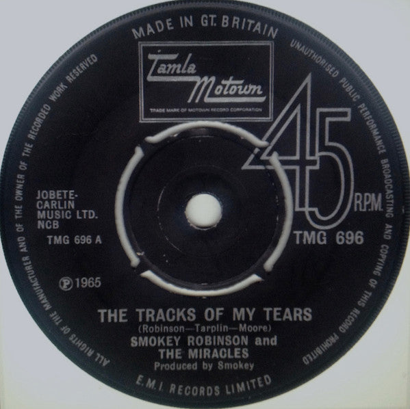 The Miracles : The Tracks Of My Tears (7", Single, 4 P)