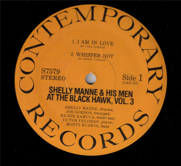 Shelly Manne & His Men : At The Black Hawk, Vol. 3 (LP, Album, RE)