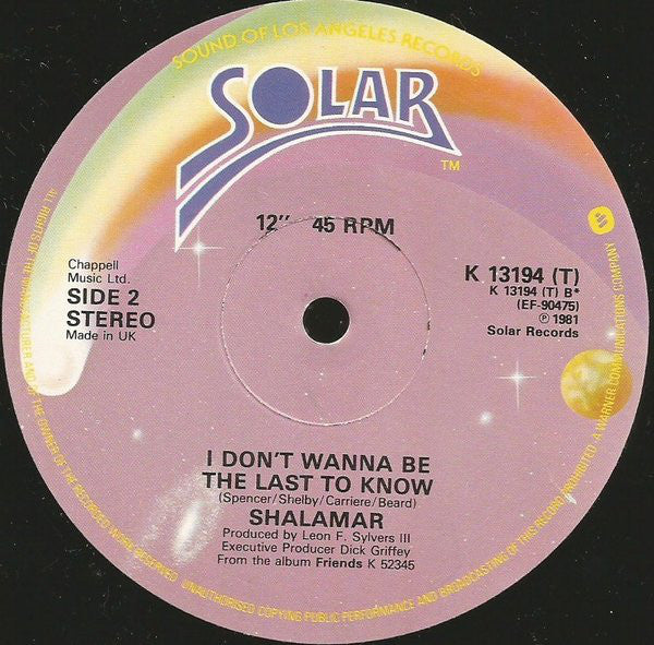 Shalamar : There It Is (12", Single)