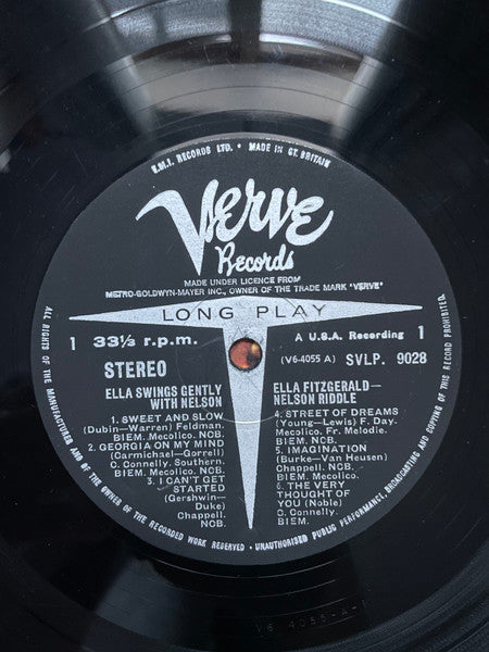 Ella Fitzgerald With Nelson Riddle And His Orchestra : Ella Swings Gently With Nelson (LP, Album)