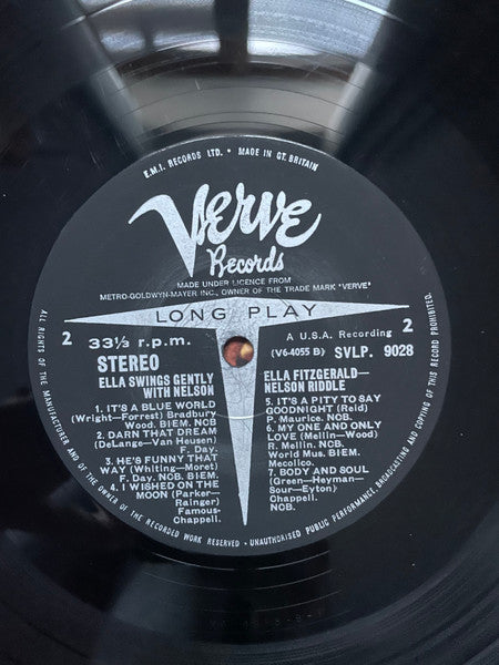 Ella Fitzgerald With Nelson Riddle And His Orchestra : Ella Swings Gently With Nelson (LP, Album)