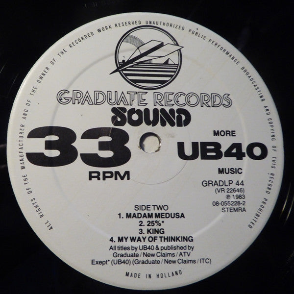 UB40 : More UB40 Music (2xLP, Comp)