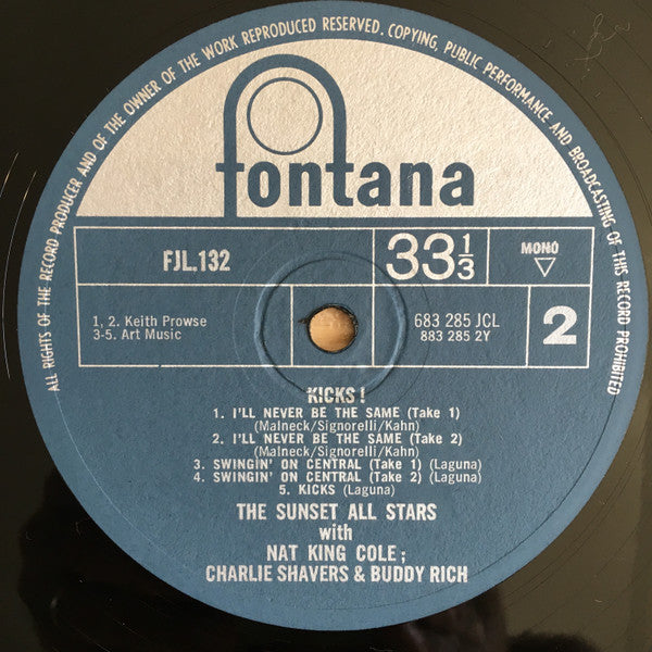 The Sunset All Stars With Nat King Cole, Charlie Shavers & Buddy Rich : Kicks! (LP, Album)