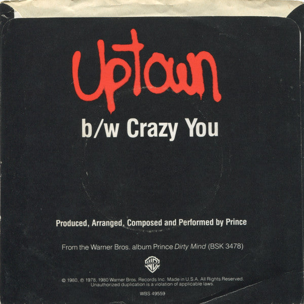 Prince : Uptown (7", Single, Win)