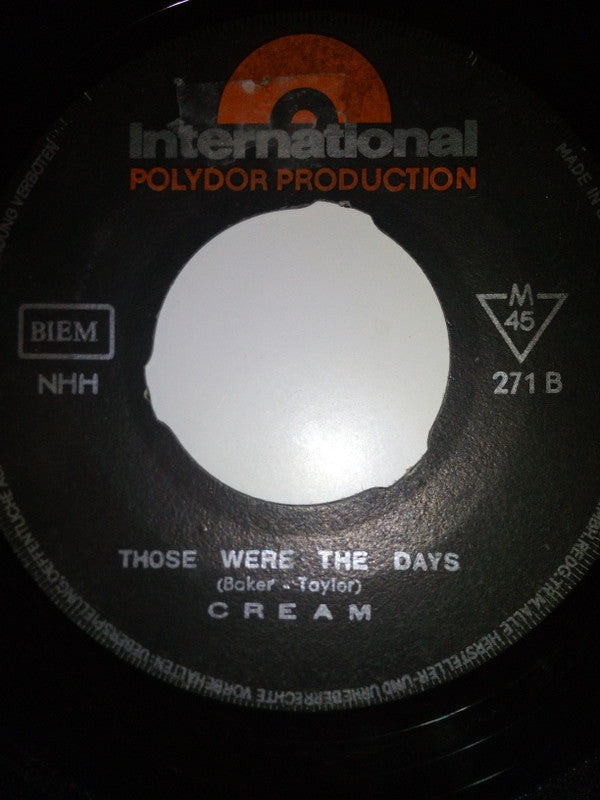 Cream (2) : White Room / Those Were The Days (7", Single)
