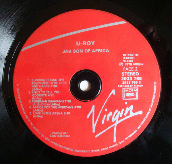 U-Roy : Jah Son Of Africa (LP, Album)