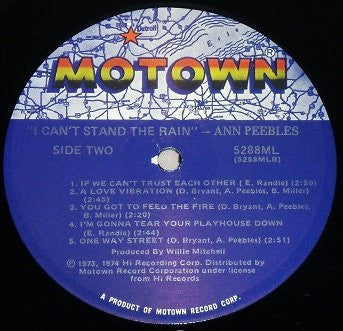 Ann Peebles : I Can't Stand The Rain (LP, Album, RE)