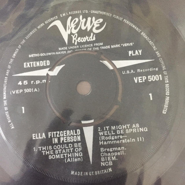 Ella Fitzgerald : Ella Fitzgerald In Person (7", EP)