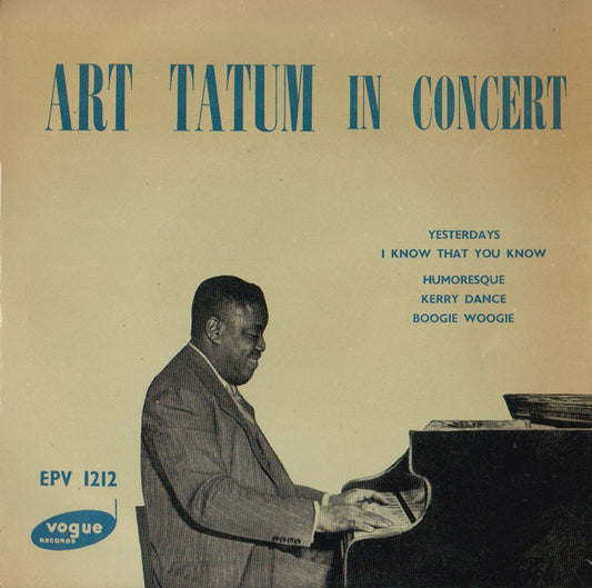 Art Tatum : Art Tatum In Concert (Art Tatum Piano Solo) (7", EP)