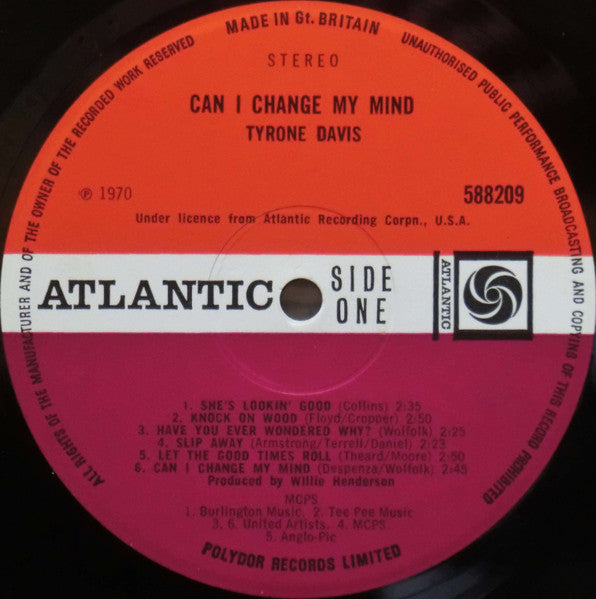 Tyrone Davis : Can I Change My Mind (LP, Album)
