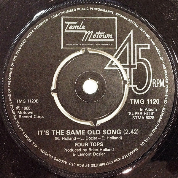 Four Tops : I Can't Help Myself / It's The Same Old Song (7", Single)