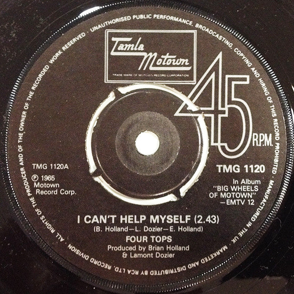 Four Tops : I Can't Help Myself / It's The Same Old Song (7", Single)