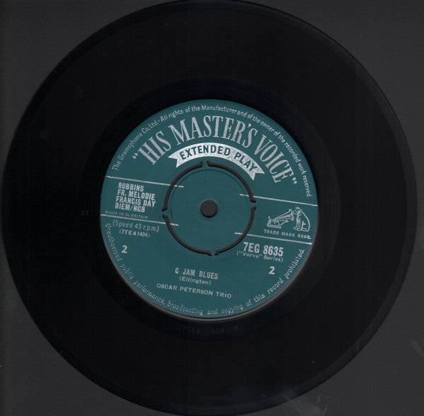 The Oscar Peterson Trio : Plays Tenderly And C Jam Blues (7", EP, Mono)