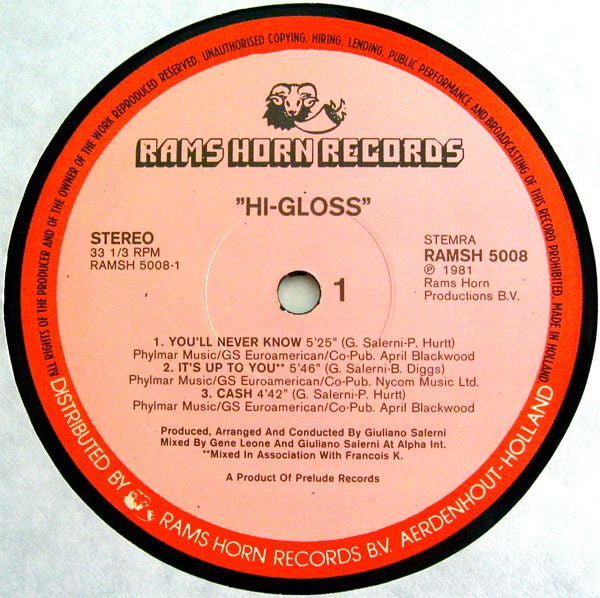 Hi-Gloss : Hi-Gloss (LP, Album)