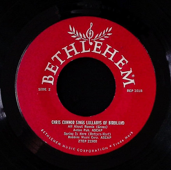 Chris Connor : Sings Lullabys Of Birdland (7", EP, Styrene)