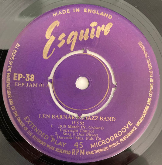 Len Barnard's Famous Jazz Band : Jazz Played By Jazz Bands Vol. 4 (7", EP)