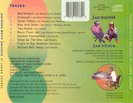 Jah Woosh, Jah Stitch : Jah Woosh Meets Jah Stitch At Leggo Sounds (CD, Album)