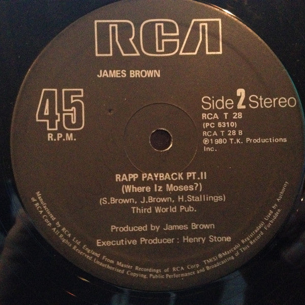 James Brown : Rapp Payback (Where Iz Moses?) (12")