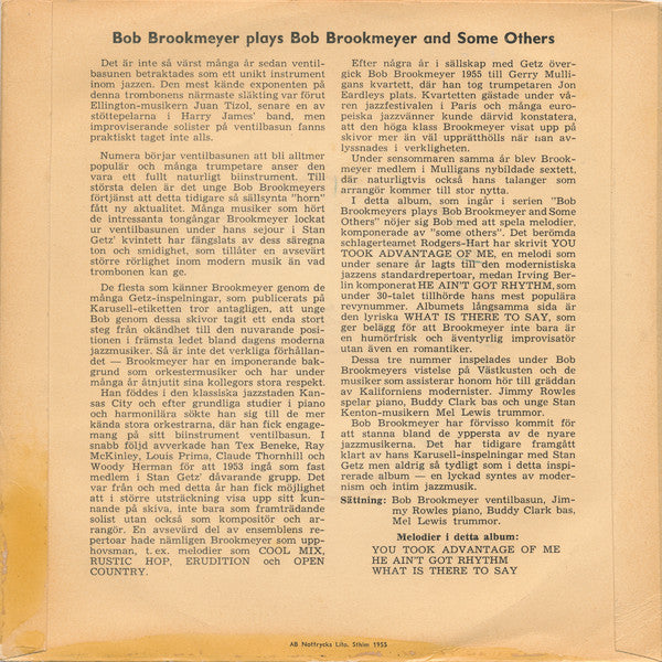 Bob Brookmeyer : Bob Brookmeyer Plays Bob Brookmeyer And Some Others (7", EP)