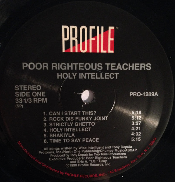 Poor Righteous Teachers : Holy Intellect (LP, Album, RE)