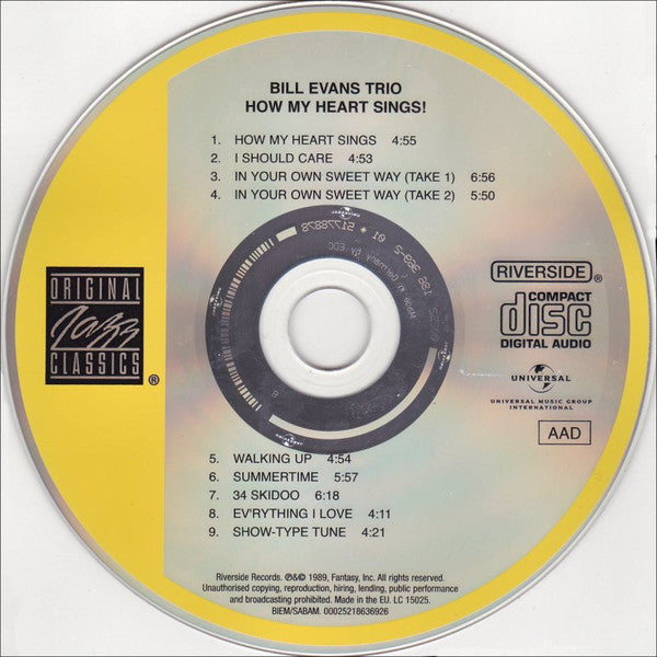 Bill Evans Trio* : How My Heart Sings! (CD, Album, RE, RM)