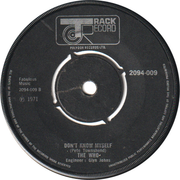 The Who : Won't Get Fooled Again (7", Exp)