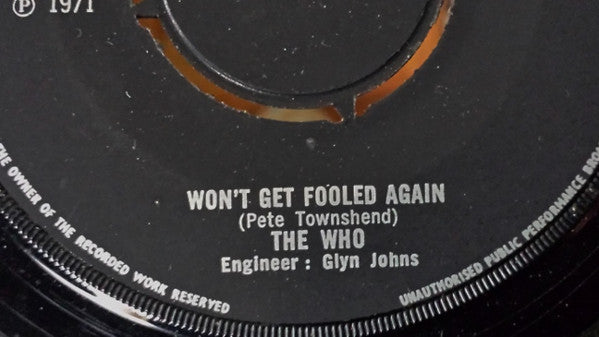 The Who : Won't Get Fooled Again (7", Exp)
