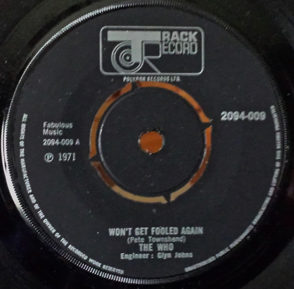 The Who : Won't Get Fooled Again (7", Exp)