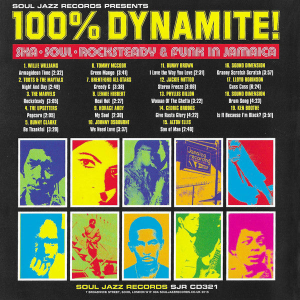 Various : 100% Dynamite! Ska, Soul, Rocksteady & Funk in Jamaica (CD, Comp, RE)