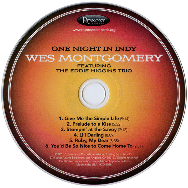 Wes Montgomery Featuring The Eddie Higgins Trio : One Night In Indy (CD, Album)