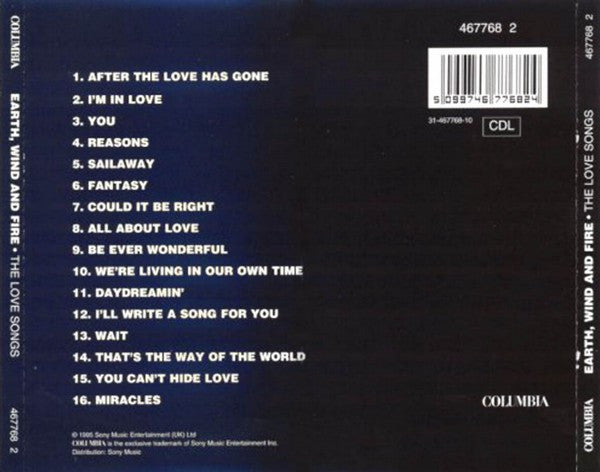 Earth, Wind & Fire : The Love Songs (CD, Comp, RE)