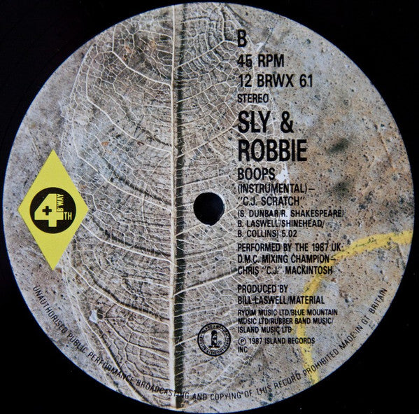 Sly & Robbie : Boops (Here To Go) Remix (12")