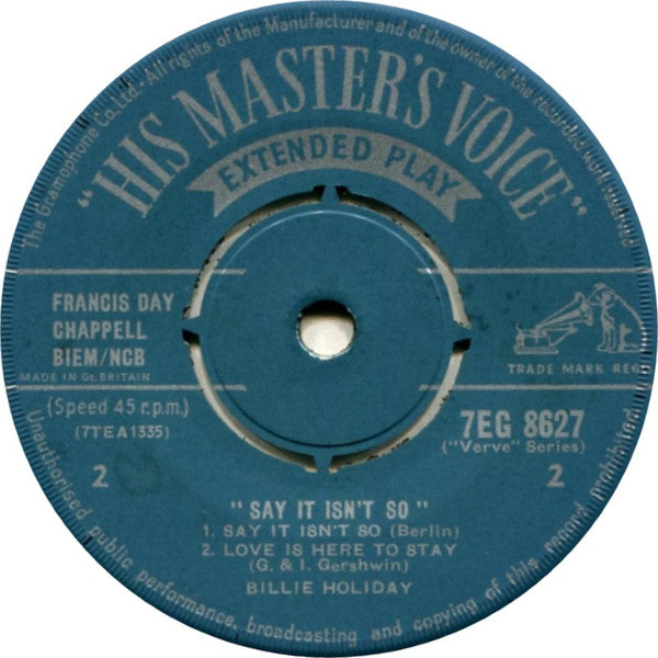 Billie Holiday : Say It Isn't So (7", EP)