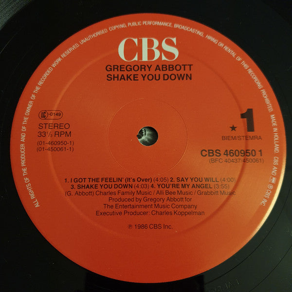 Gregory Abbott : Shake You Down (LP, Album)