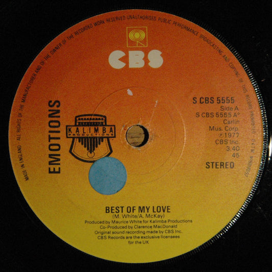 The Emotions : Best Of My Love (7", Single, Lab)
