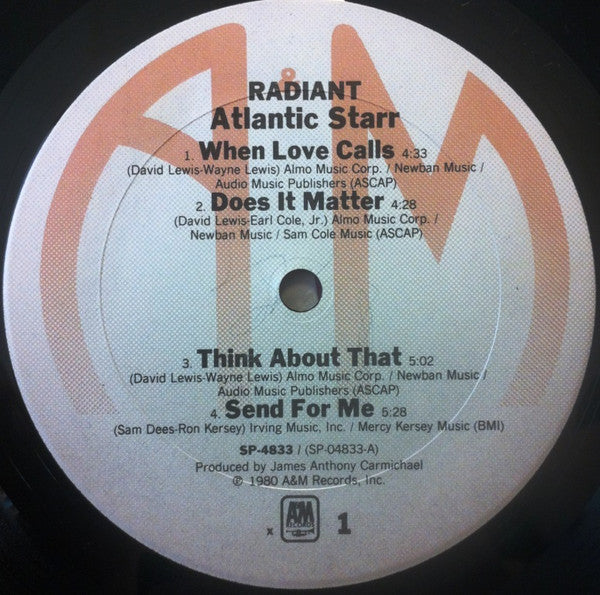 Atlantic Starr : Radiant (LP, Album, X)