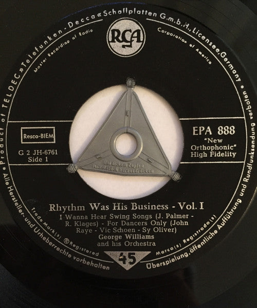 George Williams And His Orchestra : Rhythm Was His Business (A Salute To Jimmie Lunceford), Volume 1 (7", EP)