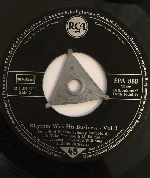 George Williams And His Orchestra : Rhythm Was His Business (A Salute To Jimmie Lunceford), Volume 1 (7", EP)
