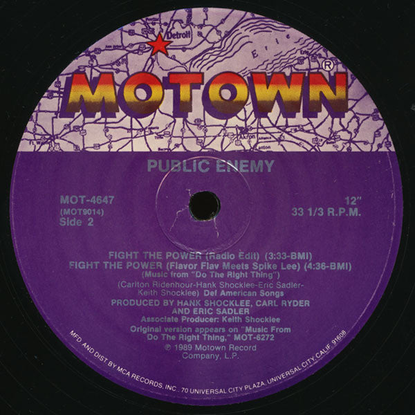 Public Enemy : Fight The Power (Extended Version) (12", Single)