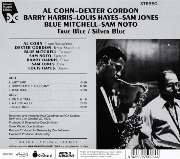 Al Cohn, Dexter Gordon, Barry Harris (2), Louis Hayes, Sam Jones, Blue Mitchell, Sam Noto : True Blue / Silver Blue (2xCD, Comp, RM)