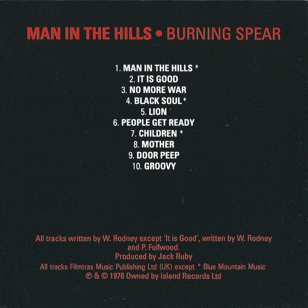 Burning Spear : Man In The Hills (CD, Album, RP, Uni)