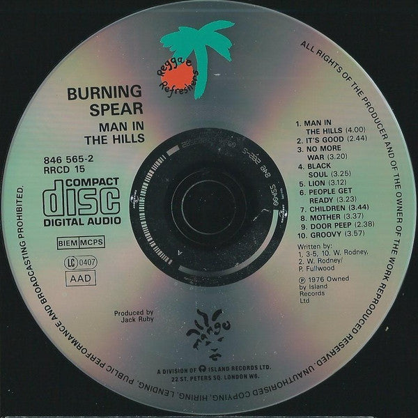 Burning Spear : Man In The Hills (CD, Album, RP, Uni)