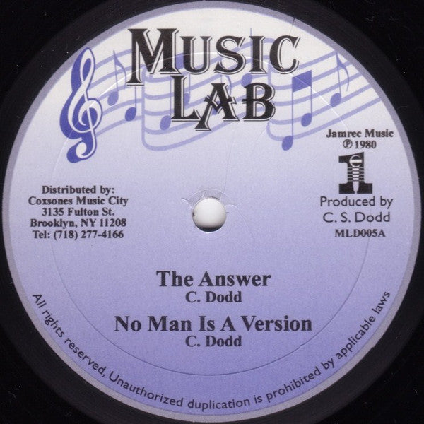 Clement "Coxsone" Dodd : The Answer (10", RP)