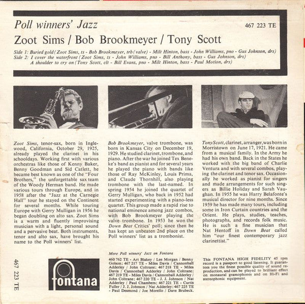 Zoot Sims, Bob Brookmeyer, Tony Scott (2) : Buried Gold (7", EP)